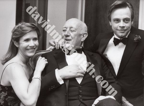 Carrie Fisher, Sir John Gielgud, Mark Hamill, 1985, NY.jpg